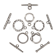 5 Sets 5 Style  304 Stainless Steel Toggle Clasps, Ring, Stainless Steel Color, ring: 19~22x15.5~17x2~3mm, Hole: 2.3~2.6mm, 1 set/style(STAS-DC0008-15)