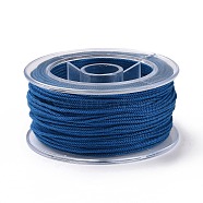 Macrame Cotton Cord, Braided Rope, with Plastic Reel, for Wall Hanging, Crafts, Gift Wrapping, Blue, 1.5mm, about 21.87 Yards(20m)/Roll(OCOR-H110-01C-04)