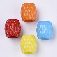 Opaque Acrylic Beads, Large Hole Beads, Barrel with Rhombus, Mixed Color, 16x15mm, Hole: 9mm, about 330pcs/500g(SACR-N008-107)