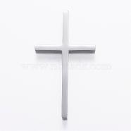 304 Stainless Steel Big Pendants, Latin Cross, Stainless Steel Color, 52x28x5mm, Hole: 3.5mm(STAS-H350-B-04P)