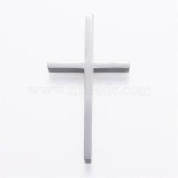 304 Stainless Steel Big Pendants, Latin Cross, Stainless Steel Color, 52x28x5mm, Hole: 3.5mm(STAS-H350-B-04P)