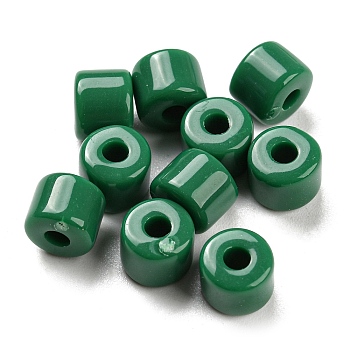 Opaque Acrylic Beads, Column, Sea Green, 6.5x5mm, Hole: 2mm, about 3000pcs/500g
