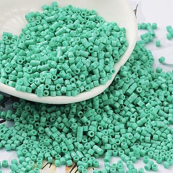 Baking Paint Glass Seed Beads, Cylinder, Medium Aquamarine, 2x1.5mm, Hole: 1mm, about 50398pcs/pound