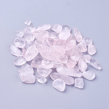 Natural Rose Quartz Beads, Dyed, Undrilled/No Hole, Chips, 8~22x6~10x3~6mm, about 100g/bag