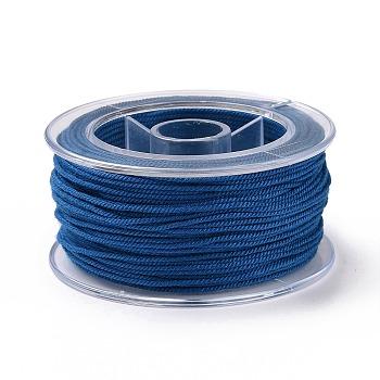 Macrame Cotton Cord, Braided Rope, with Plastic Reel, for Wall Hanging, Crafts, Gift Wrapping, Blue, 1.5mm, about 21.87 Yards(20m)/Roll