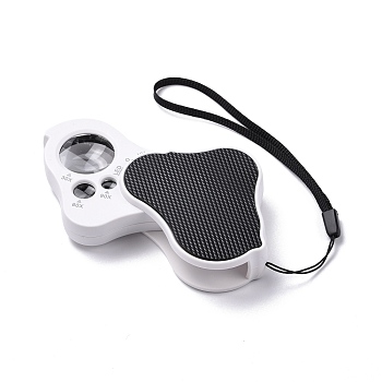 30X 60X 90X Illuminated Loupe Magnifiers, Foldable ABS Plastic Pocket Jewelry Magnifier with LED & UV Light, for Jewelries Gems Coins Stamps , Black, 7.2x6.1x2cm
