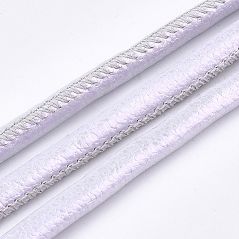 PU Leather Cords, Lilac, 5~6mm, about 5.46 yards(5m)/roll