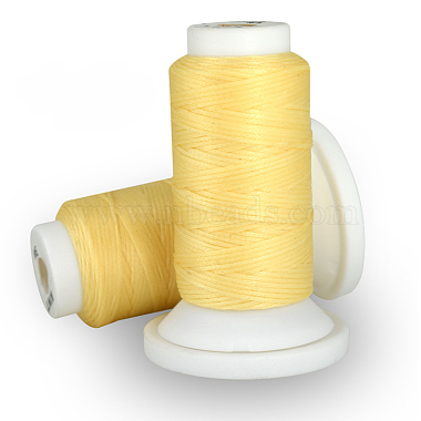 0.8mm ChampagneYellow Waxed Polyester Cord Thread & Cord