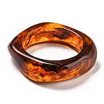 Acrylic Bangle for Women, Irregular Square, Coconut Brown, Inner Diameter: 2-3/8 inch(6.15cm)(BJEW-M299-01C)