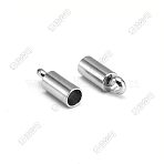 201 Stainless Steel Cord Ends, End Caps, Column, Stainless Steel Color, 8.5x3mm, Inner Diameter: 2.4mm(STAS-H436-13D-P)