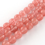 Cherry Quartz Glass Beads Strands, Round, 8mm, Hole: 1mm, about 44~46pcs/strand, 14.9 inch(G-R342-8mm-16)