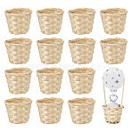 16Pcs Mini Bamboo Basket, Micro Landscape Home Dollhouse Accessories, Pretending Prop Decorations, Blanched Almond, 60~94x75mm, Inner Diameter: 80mm(AJEW-PH0007-61A)