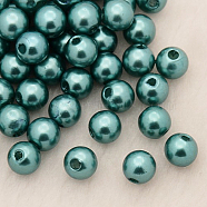 Imitation Pearl Acrylic Beads, Dyed, Round, Light Sea Green, 5x4.5mm, Hole: 1mm, about 10000pcs/pound(PL608-24)