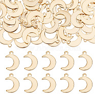 100Pcs 304 Stainless Steel Charms, Moon, Golden, 15.5x11x1mm, Hole: 1.4mm(STAS-SC0004-71)
