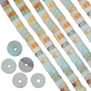 2 Strands Natural Flower Amazonite Beads Strands, Heishi Beads, Flat Round/Disc, 6~6.5x3.5mm, Hole: 1mm, about 118pcs/strand, 15.5~15.7 inch(39.5~40cm)(G-SC0002-72B)