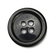 Resin Buttons, Dyed, Flat Round, Black, 20x3mm, Hole: 2mm, 195pcs/bag(RESI-D030-20mm-02)