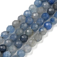 Natural Blue Aventurine Beads Strands, Faceted, Round, 4mm, Hole: 0.8mm, about 82pcs/strand, 14.25 inch(36.2cm)(G-E571-A10-04)