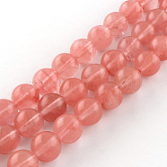 Cherry Quartz Glass Beads Strands, Round, 8mm, Hole: 1mm, about 48pcs/strand, 14.9 inches(G-R342-8mm-16)