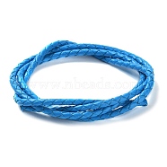 Braided Leather Cord, Deep Sky Blue, 3mm, 50yards/bundle(VL3mm-23)