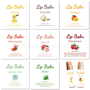 10 Sheets Paper Lip Balm Adhesive Label Stickers, Fruit, 50x50mm, 8 styles/sheet(STIC-WH0026-002)