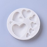 Food Grade Silicone Molds, Fondant Molds, for DIY Cake Decoration, Chocolate, Candy, UV Resin & Epoxy Resin Jewelry Making, Heart, WhiteSmoke, 76x14mm(DIY-K011-29)