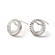 Rack Plating Brass Hollow Out Heart Stud Earrings for Women, Platinum, 12.5~13mm, Pin: 0.8mm(EJEW-F288-19P)