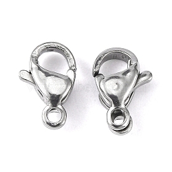 304 Stainless Steel Lobster Claw Clasps, Parrot Trigger Clasps, Stainless Steel Color, 9x6x3mm, Hole: 1mm(STAS-M262-01-9mm)