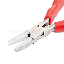 High Carbon Steel Pliers, Nylon Jaw Pliers, for Jewelry Making, Stainless Steel Color, 155x63.5x19mm(PT-BC0001-30)