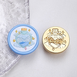 Wax Seal Brass Stamp Head, Magic Bottle Pattern, for Wax Seal Stamp, Golden, 30x14.5mm, Hole: 7mm(AJEW-G056-02C)