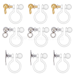 304 Stainless Steel Clip-on Earring Component, with Plastic, Mixed Color, 13x9x6mm, Hole: 1.5mm, 30pcs/box(STAS-UN0014-69)