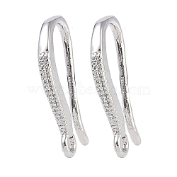 Brass Earring Hooks, Fishhook, Platinum, 15x8.5x1.5mm, Hole: 1mm(KK-U008-05P)