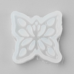 Food Grade Pendant Silicone Molds, Fondant Molds, For DIY Cake Decoration, Chocolate, Candy, UV Resin & Epoxy Resin Jewelry Making, Butterfly, White, 38x38x9mm(X-DIY-E021-29)
