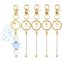 12Pcs Alloy Beadable Keychain Bar, with Key Rings and Clasps for Bag Ornaments, Golden, 149mm, 12pcs/set(KEYC-SC0001-43)
