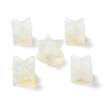 Opalite Sculpture Healing Crystal Merkaba Star Ornament, Home Office Desk Decoration, 20x20x20mm