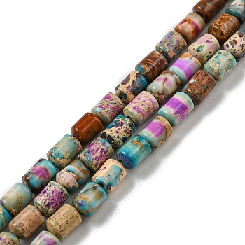 Natural Imperial Jasper Beads Strands, Dyed, Column, 5.7~6.2x4~4.5mm, Hole: 0.7mm, about 67pcs/strand, 15.55 inch(39.5cm)