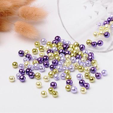 Lavender Garden Mix Pearlized Glass Pearl Beads(HY-X006-6mm-08)-3