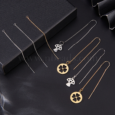 BENECREAT 8Pcs 4 Style Brass Stud Earring Findings(KK-BC0011-84)-4