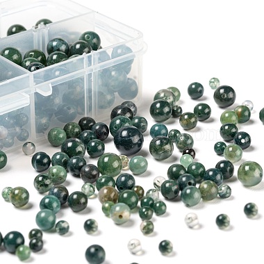 340Pcs 4 Styles Natural Moss Agate Beads(G-LS0001-41)-2