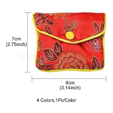 прямоугольные мешочки на молнии из ткани с цветочной вышивкой(ABAG-YW0001-03A)-3