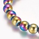 Electroplated Non-magnetic Synthetic Hematite Beaded Stretch Bracelet(BJEW-P215-01-8mm)-2