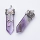 Natural Amethyst Big Pointed Pendants(X-G-F340-05H)-2
