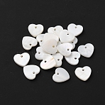 Shell Pendants, Heart, 10x10x1.5mm, Hole: 1.2mm(SHEL-WH0003-09D)