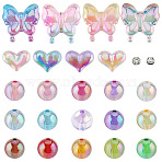 DIY Beads Kits, including Acrylic Beads, Brass Rhinestone Spacer Beads, Mixed Color(DIY-SP0001-59)