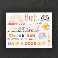 Thank You Sticker, Coated Paper Stickers, with Word Thank You & Rainbow Pattern, for Envelope Gift Bag Decoration, Colorful, 10.3x13.3x0.02cm(DIY-A018-05)