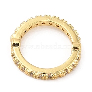 Brass Micro Pave Cubic Zirconia Bead Frame, Cadmium Free & Lead Free, Ring, Real 18K Gold Plated, 14x2.5mm, Hole: 1mm(KK-M248-13G)