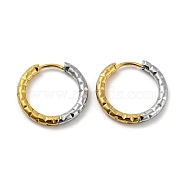 Two Tone 304 Stainless Steel Hoop Earrings, Golden & Stainless Steel Color, Ring, 18x19x2.5mm(EJEW-K257-02C-GP)