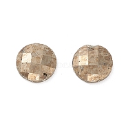 Natural Pyrite Cabochons, Faceted, Round, 12x4mm(G-A205-03B)