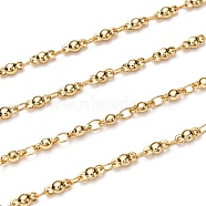 3.28 Feet Brass Link Chains, Long-lasting Plated, Soldered, Oval & Round, Golden, Round: 6x2.5x2mm, Oval: 3.5x2.5x0.3mm(X-CHC-I036-47G)