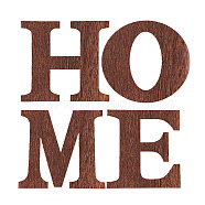 Large Natural Wood Letters for Christmas, Wall Home Party Decorations, with Double Sided Adhesive Tapes, Word Home, Saddle Brown, 265~316x300x2.2mm, Double Sided Adhesive Tape: 91x15mm(DIY-WH0181-65)