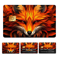 Plastic Waterproof Card Stickers, Self-adhesion Card Skin for Bank Card Decor, Rectangle, Fox, 140x190mm(STIC-WH0032-303)